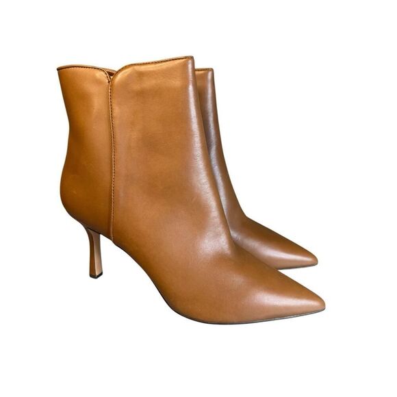 J.Crew $228 Pointed Toe Ankle Boots in Leather Deep Caramel Size 12 BT913 - Picture 2 of 6